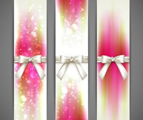 Bow cards 4 set vectors