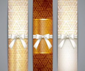 Bow cards 5 set vector