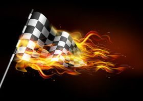 Burning flags vector material