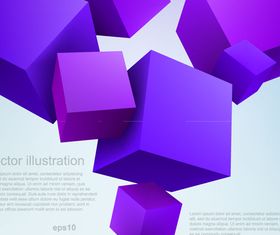 Blue and Purple Cube background set vector