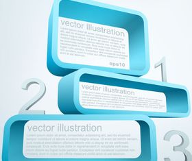 3D rectangle text boxes background vector