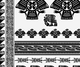 Egyptian style floral pattern 3 vector