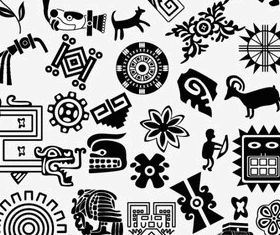 Egyptian style floral pattern 4 vector