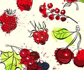 Hand-painted fruit 1 vector