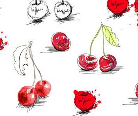 Hand-painted fruit 2 vector