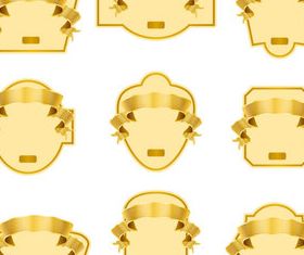 Gloden Ribbon with labels 1 set vector