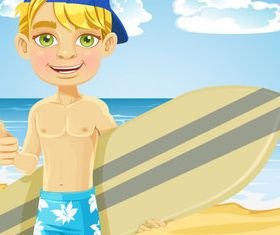 Summer beach travel 5 set vector