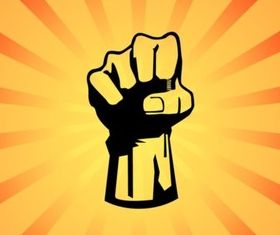 Fist Power Graphic set vector