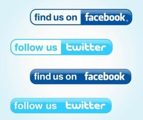 Follow Us Buttons vector