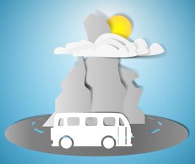 Sticker travel elements free 3 vector