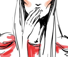 Hand drawn fashionable dress 3 vector