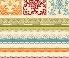 floral pattern and border vector