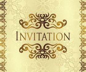 Luxury Glod Invitation cards design 2 vector