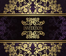 Luxury Glod Invitation cards design 3 vector
