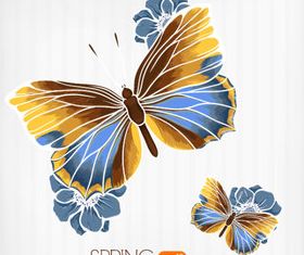 Butterfly Beautiful background 2 set vector