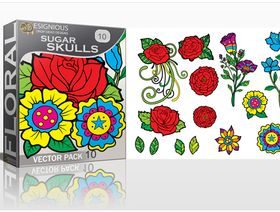 Flower with package box vector