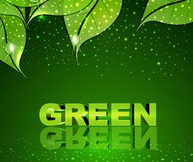 Leaf with Dew Green baclground vector