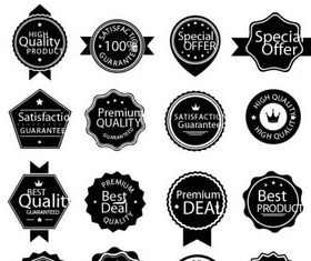 White and Black Sale labels vector