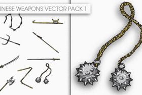 Chinese Weapons set vector