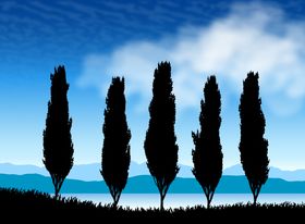Tree with Natural scenery 3 Eps Format design vectors