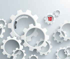 3D White elements background 2 vectors