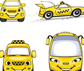 Cute Cartoon Taxi vector