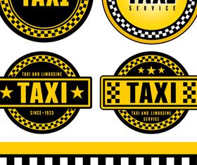 Taxi labels vectors material