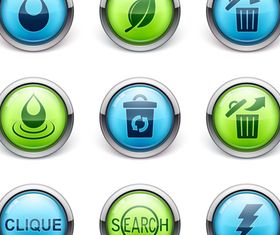 Recycle Reuse Glass icons vectors