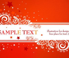 Floral with Star and Red background vector graphics