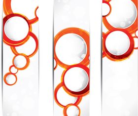 Red Circle Vertical banners vectors material