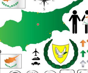 Cyprus elements shiny vector