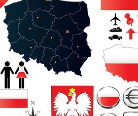 Poland elements set vector