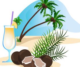 Summer beach with holiday 5 vector