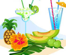 Summer beach with holiday 7 vector