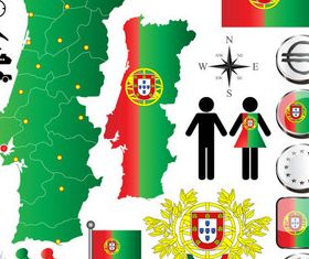 Portugal elements set vector