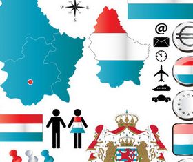 Luxembourg elements vector graphics