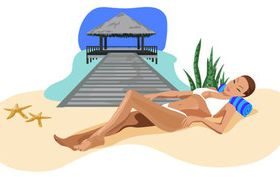 Summer beach with holiday 2 vector