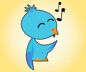 Cute Singing Bird design vectors