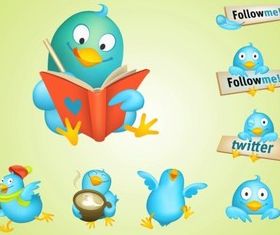 Cool Twitter Birds vector graphics
