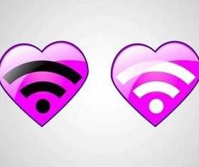 RSS Heart Icons vector set