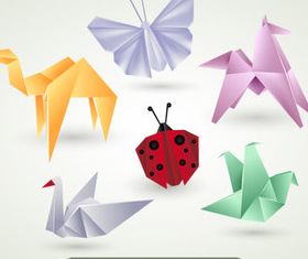 Origami Animals 1 creative vector