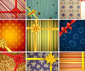 Color bow Gift card vector