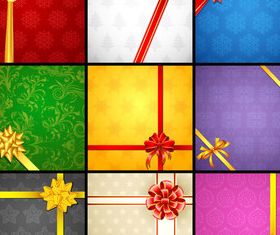 Color bow Gift card 2 vector graphics