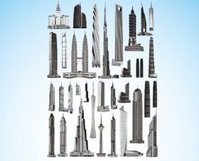Different Skyscrapers design elements vector