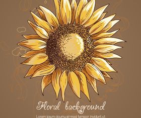 Vintage Sunflower background 1 vector