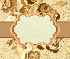 Floral and Vintage frame background 2 vectors design