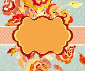 Floral and Vintage frame background 4 vector design