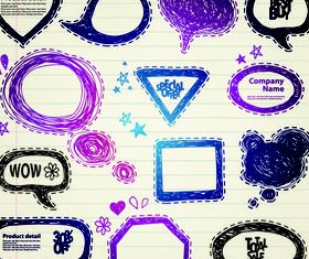 Draw cute Speech Bubbles 1 vector