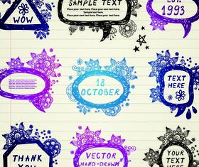 Draw cute Speech Bubbles 2 vector