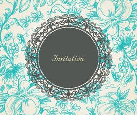 Floral and lace Invitation card vector